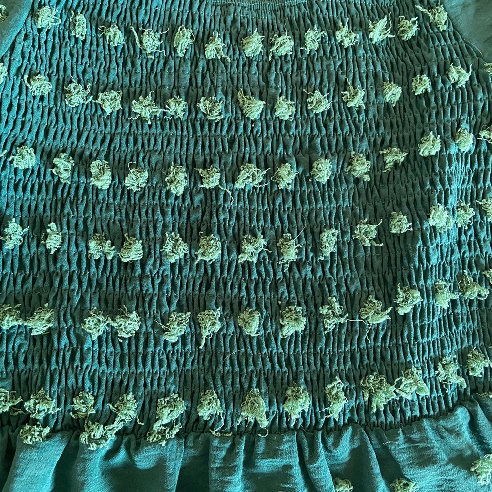 Chic Green Smocked Dress - Picture 5 of 7